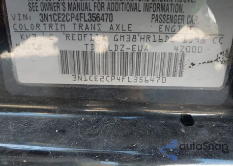 2015 Nissan Versa Note S (Sr)/S Plus/Sl/Sr/Sv из США, поврежденный, VIN 3N1CE2CP4FL356470